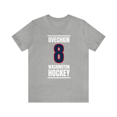 Ovechkin 8 Washington Hockey Navy Vertical Design Unisex T-Shirt