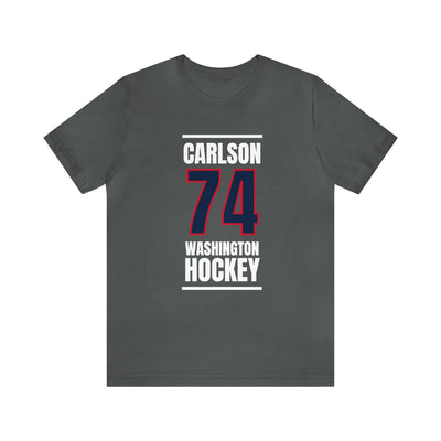 Carlson 74 Washington Hockey Navy Vertical Design Unisex T-Shirt