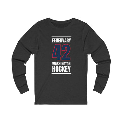 Fehervary 42 Washington Hockey Navy Vertical Design Unisex Jersey Long Sleeve Shirt