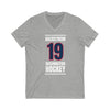 Backstrom 19 Washington Hockey Navy Vertical Design Unisex V-Neck Tee