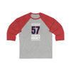 van Riemsdyk 57 Washington Hockey Navy Vertical Design Unisex Tri-Blend 3/4 Sleeve Raglan Baseball Shirt