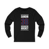 Sandin 38 Washington Hockey Navy Vertical Design Unisex Jersey Long Sleeve Shirt