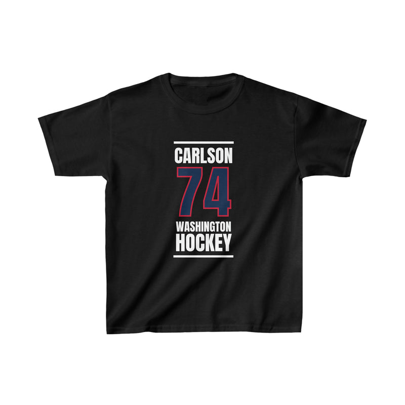 Carlson 74 Washington Hockey Navy Vertical Design Kids Tee