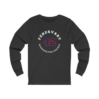 Fehervary 42 Washington Hockey Number Arch Design Unisex Jersey Long Sleeve Shirt