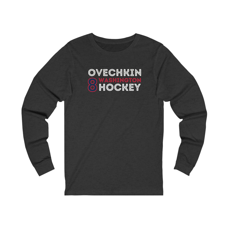 Ovechkin 8 Washington Hockey Grafitti Wall Design Unisex Jersey Long Sleeve Shirt