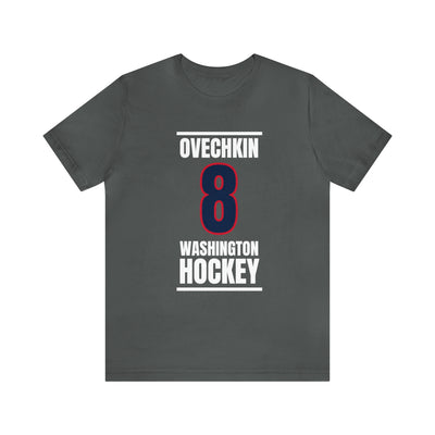 Ovechkin 8 Washington Hockey Navy Vertical Design Unisex T-Shirt