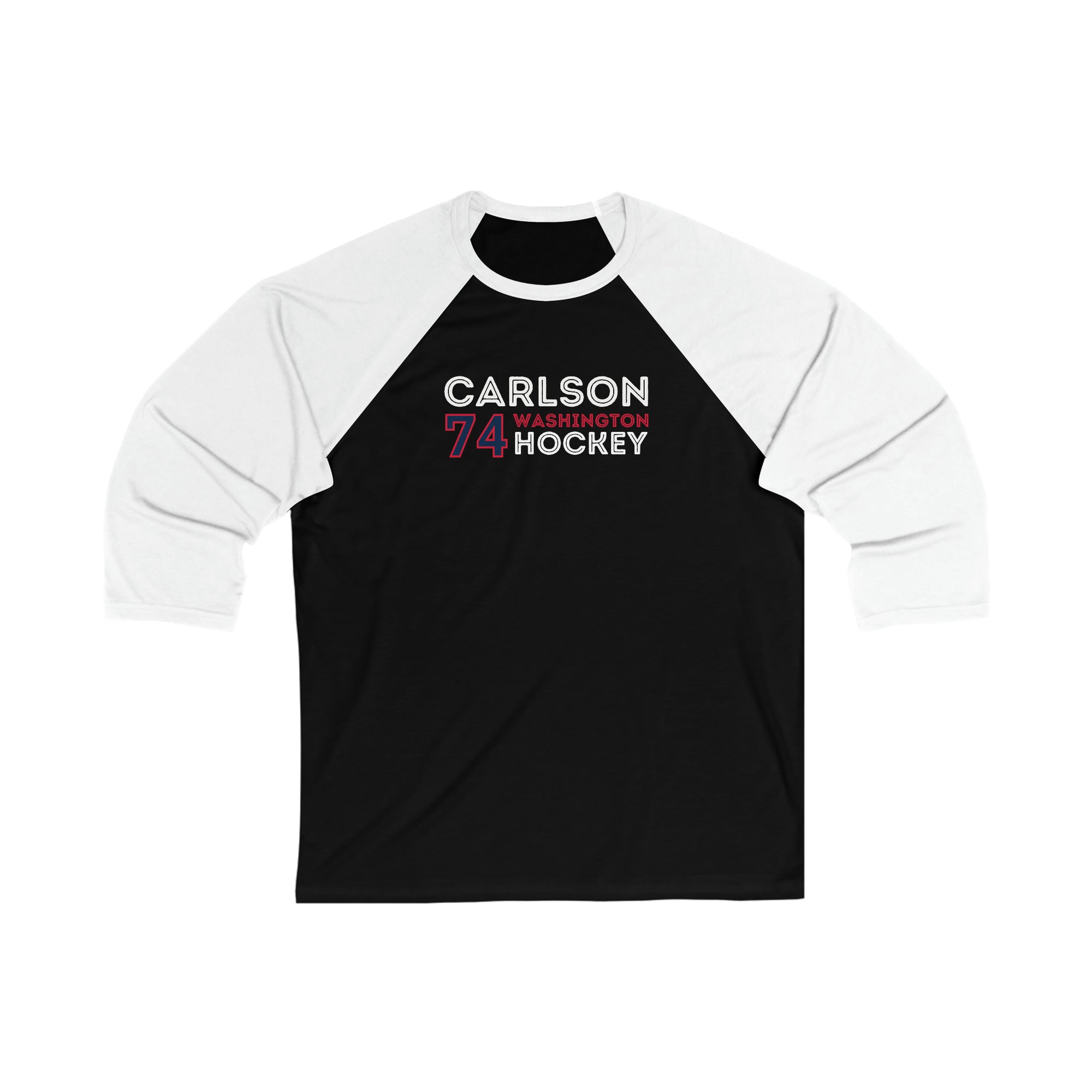 Carlson 74 Washington Hockey Grafitti Wall Design Unisex Tri-Blend 3/4 Sleeve Raglan Baseball Shirt