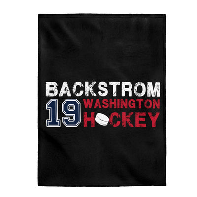 Backstrom 19 Washington Hockey Velveteen Plush Blanket