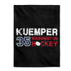 Kuemper 35 Washington Hockey Velveteen Plush Blanket