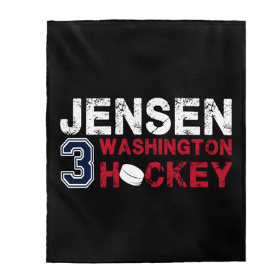 Jensen 3 Washington Hockey Velveteen Plush Blanket