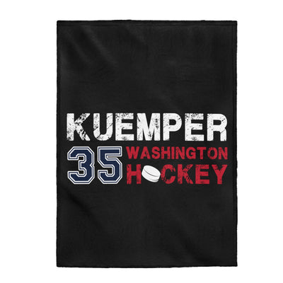 Kuemper 35 Washington Hockey Velveteen Plush Blanket