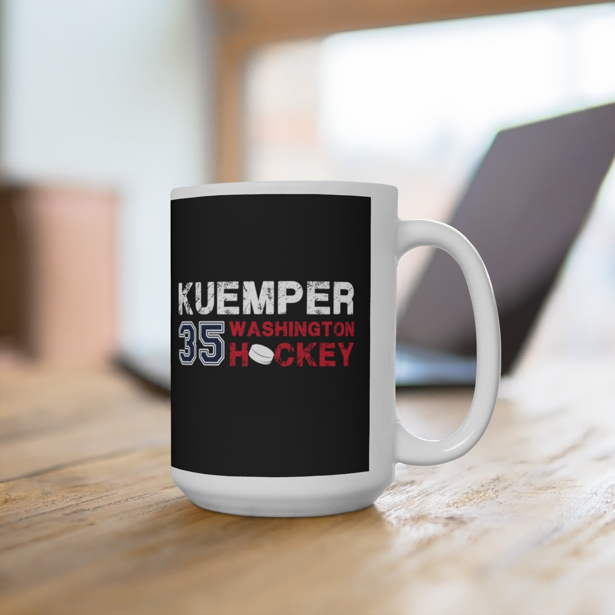 Kuemper 35 Washington Hockey Ceramic Coffee Mug In Black, 15oz
